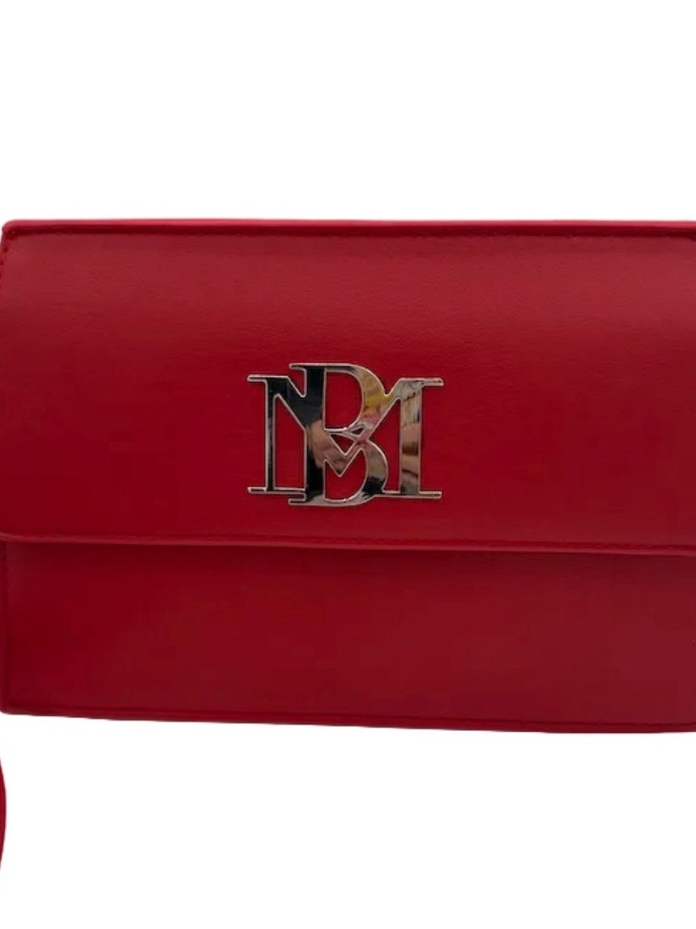Badgley Mischka Red Crossbody with Silver MD Logo